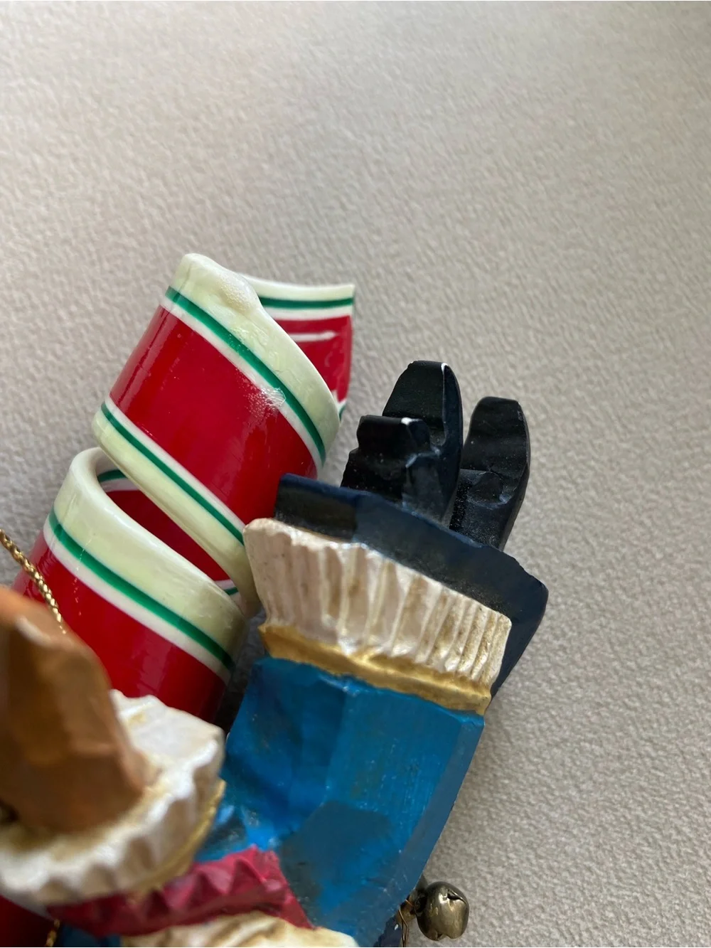 2 mismatched christmas holiday ornaments